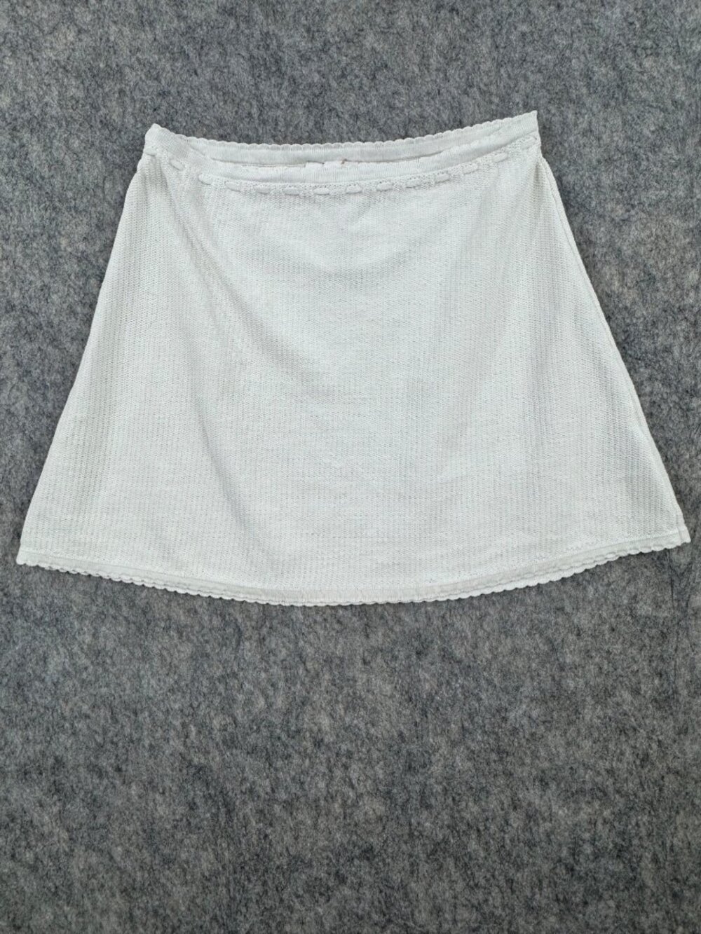 Meshki Kyra Waffle Skirt Skirt White Mini Sz S Textured Knit